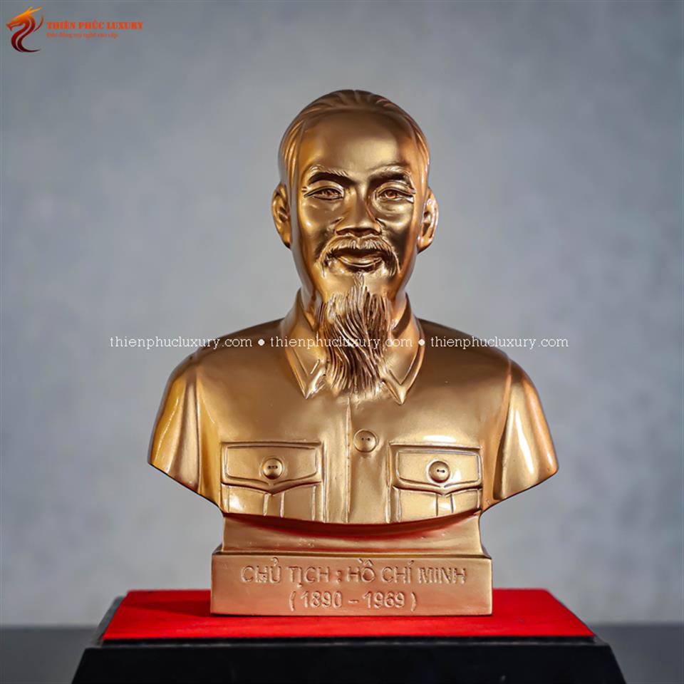 Tượng Bác Hồ bán thân cao 25cm đồng đỏ