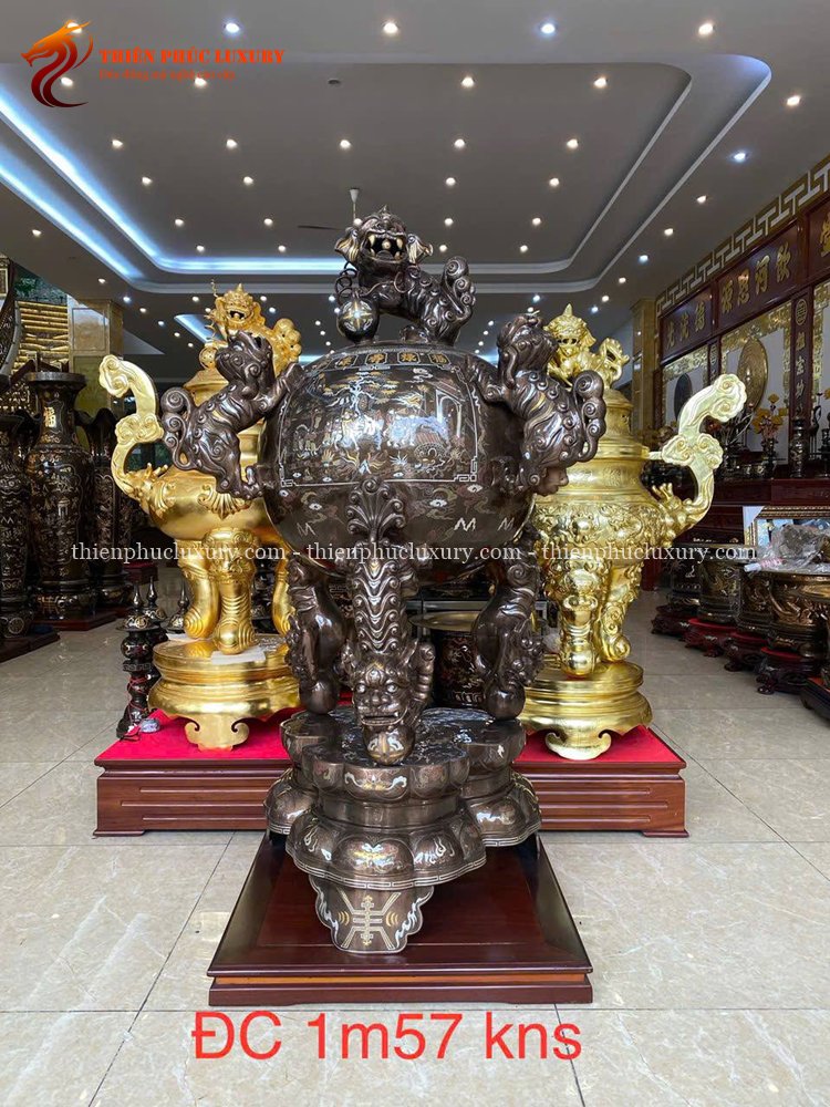 Đỉnh Cầu Thất Lân Khảm Ngũ Sắc Cao 1m57