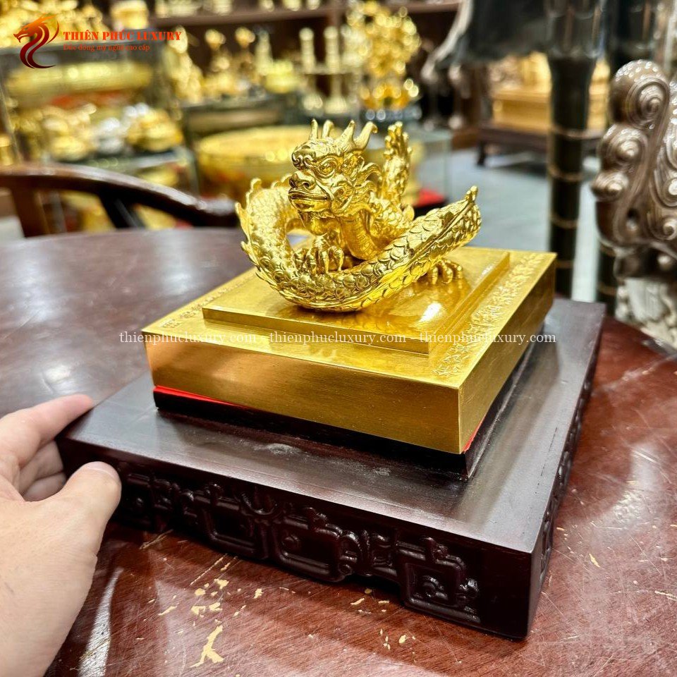 Ấn Rồng Hoàng Đế Chi Bảo Dát Vàng 9999