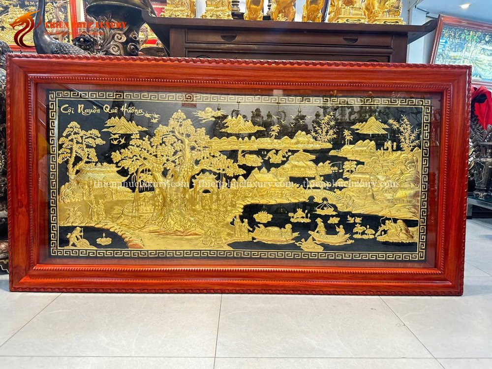 Tranh Đồng Quê Mạ Vàng 24k KT 1m70 x 90cm